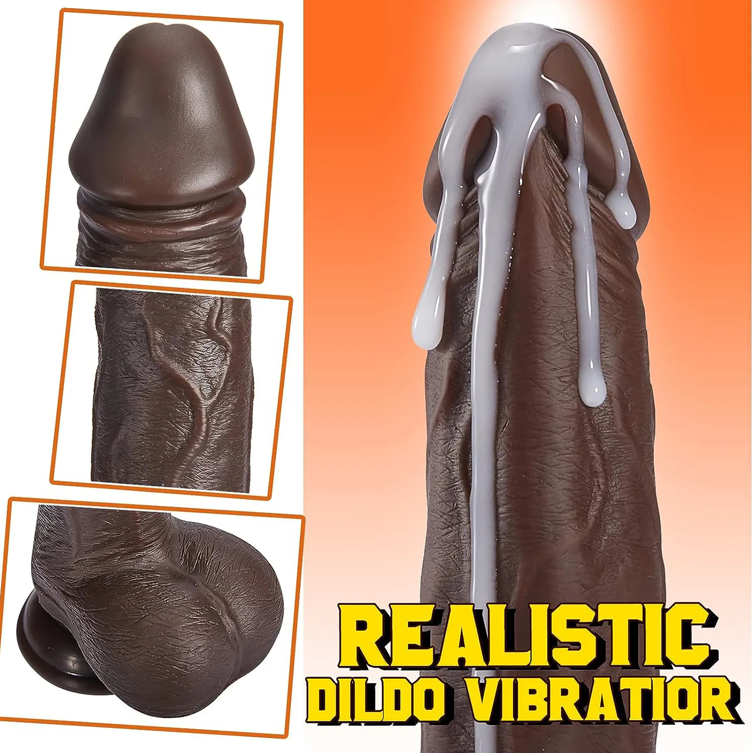 Heatable Vibrating&Thrusting Remote Control Realistic Dildo