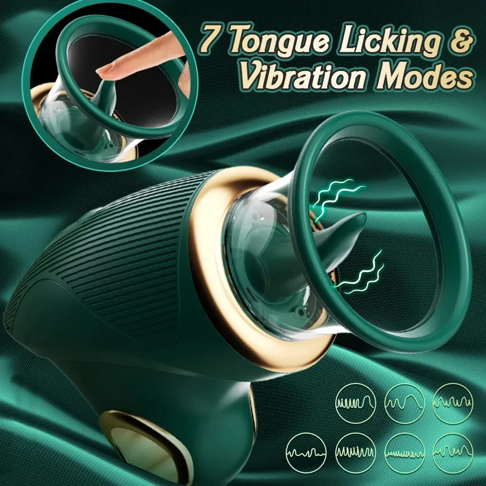 5 Suction 7 Tongue-Licking Metal Finger Ring Vibrator