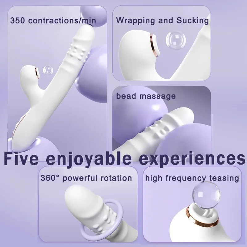 Realisic Penis Thrusting & Suction Zonal Control Vibrator