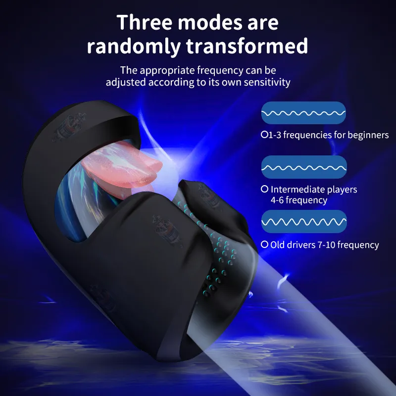 Dual Motors Masturbator & Glans Trainer With Simulated Tongue
