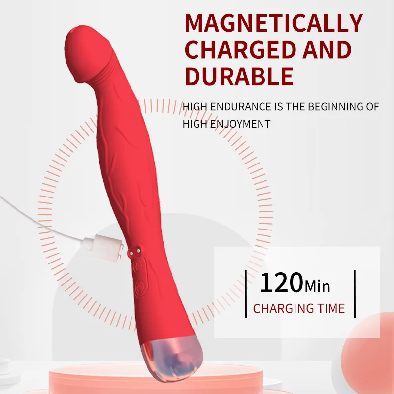 10 Vibrating & 5-Frequency Buckle Realistic Penis Vibrator