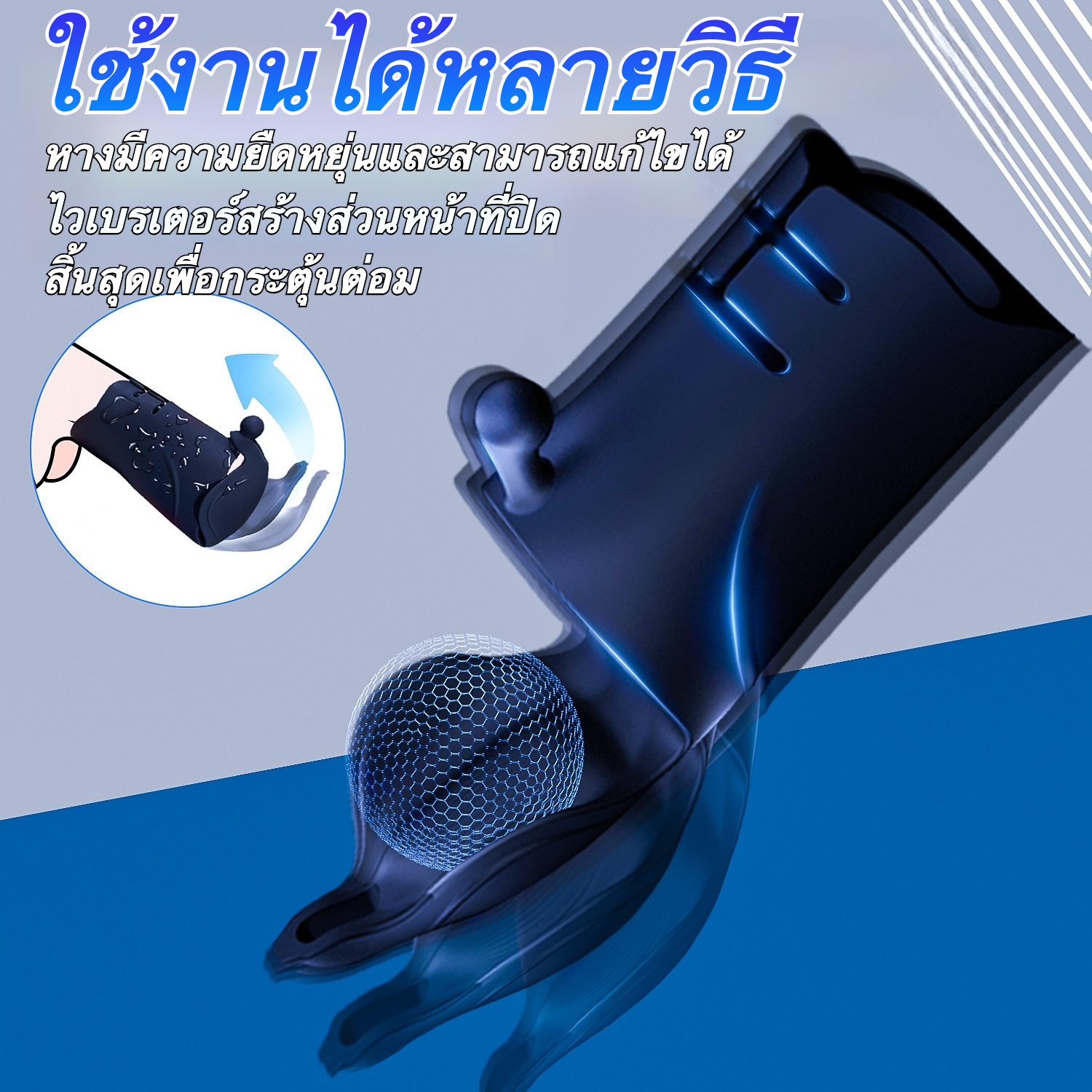 อุปกรณ์ฝึกอวัยวะเพศชาย ระบบขับเคลื่อนคู่ ระบบสั่นสะเทือน 10 ความถี่ ออกแบบเลียนแบบธรรมชาติ ระบบล็อคแบบหนีบ-sextoyfunny