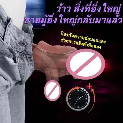 ปลอกเพิ่มขนาด ออกแบบสมจริงสูง เส้นเลือดโปน ระบบล็อกน้ำเชื้อ S8112