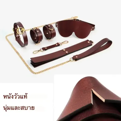 ชุดเซท BDSM ชุดSM 9 ชิ้น สำหรับการผูกมัดและการฝึกสอน วัสดุPU นายทาส การยอมจำนน