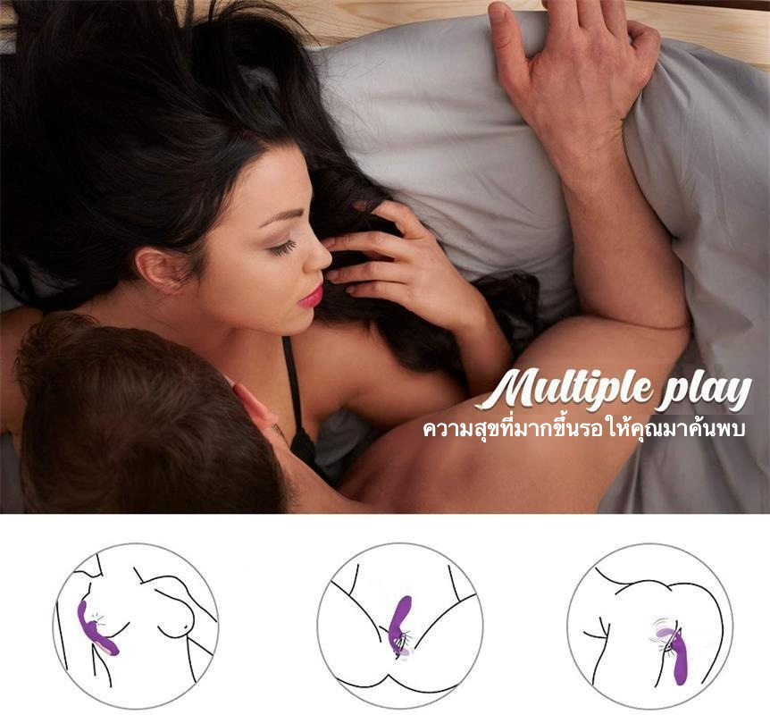 W0047 เครื่องนวดหลายฟังก์ชัน มอเตอร์คู่ ใช้ได้หลายฟังก์ชั่น ปรับได้ 10 ระดับ ซิลิโคนหนาพิเศษ IPX6