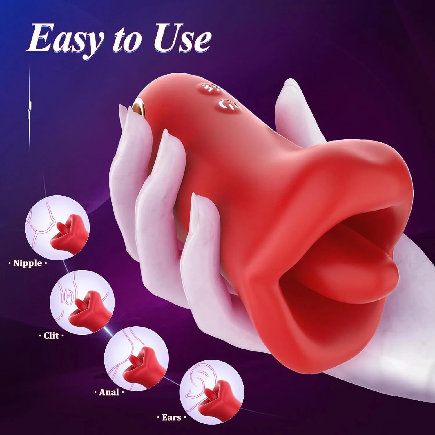 Vibration + Rotation + Tapping Licking Vibrator & Breast Toy