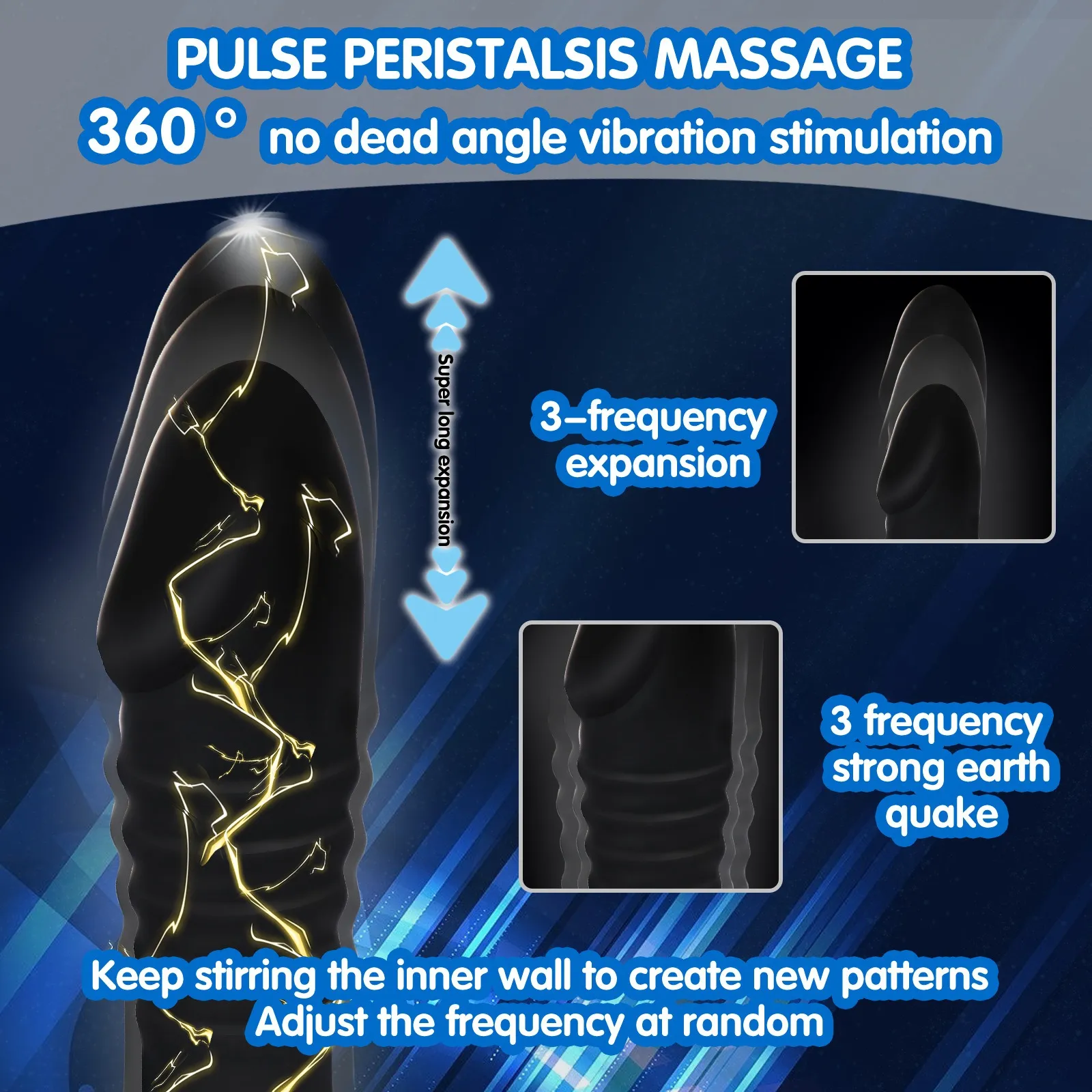 3-Frequency Vibration Prostate Massager Integrated Cock Ring