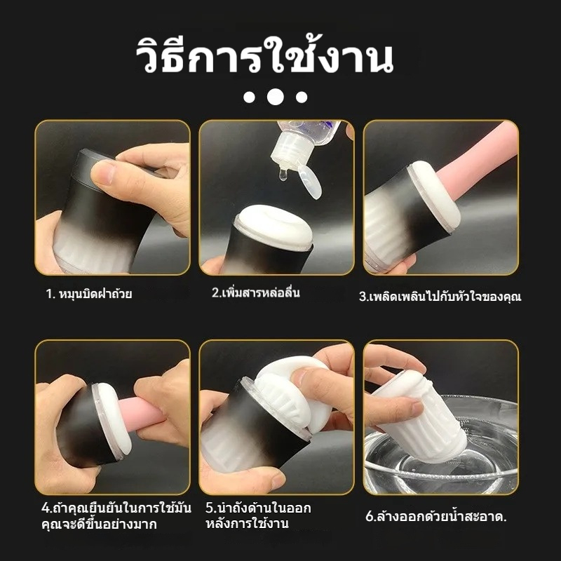 W5501未定价ถ้วยช่วยตัวเองใช้มือ ออกแบบแบบทะลุ 2 ช่องทาง จำลองช่องคลอด วัสดุ TPE ปลอดภัยต่อผิว