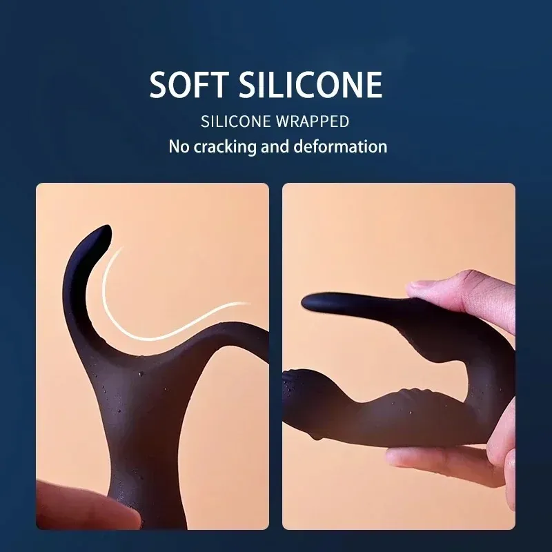Integrated Cock Ring Prostate Massager One-Button Burst Mode