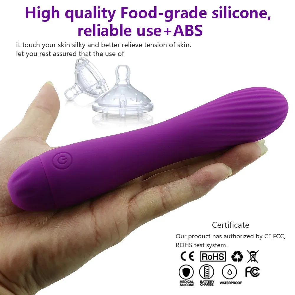 10 Frequencies Grooved Texture One-Button Operation Vibrator