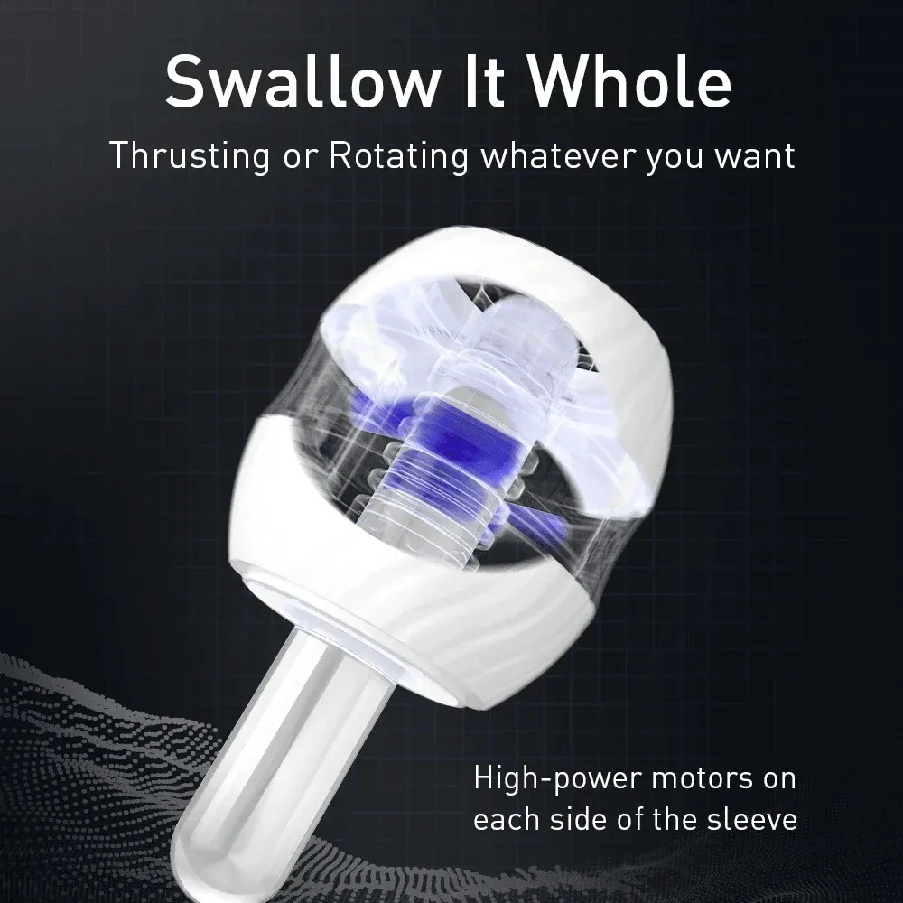 Barrel-Shaped Male Masturbator Dual Motors 10 Frequencies