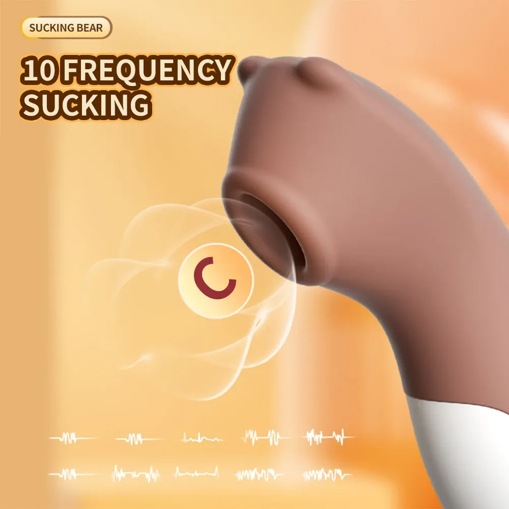 Cute Bear Shaped 10 Suction Frequencies Clitoral Vibrator