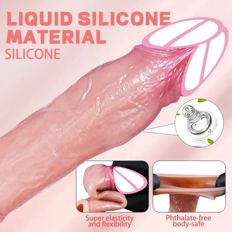 Liquid Silicone Integrated Cock Ring Bionic Penis Sleeve