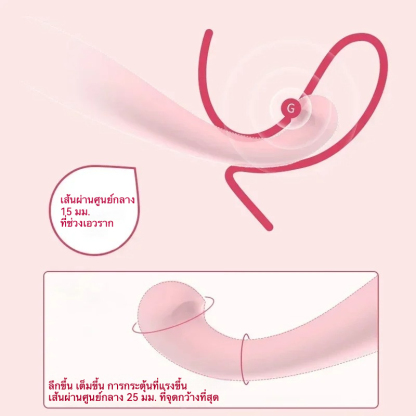 สั่นสะเทือนแท่ง 7 โหมดการสั่นสะเทือน ออกแบบหัวโค้งงอ ไฟปรับแสง 2 สี เทคโนโลยีเสียงเงียบพิเศษ