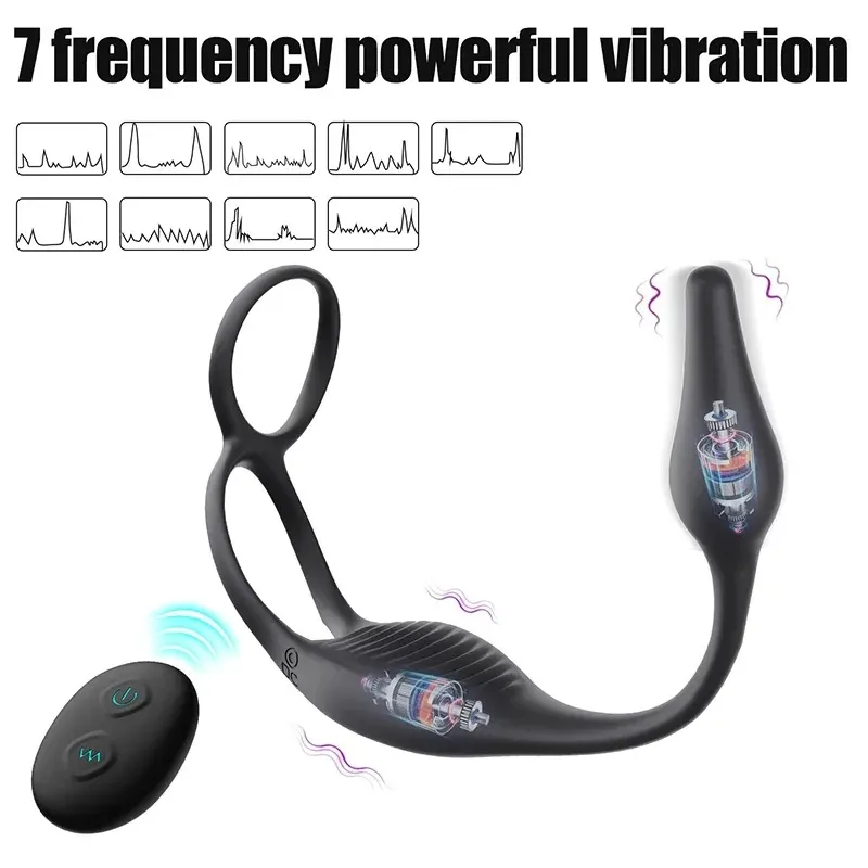 7-Level Dual Vibration Prostate Massager With Cock Ring