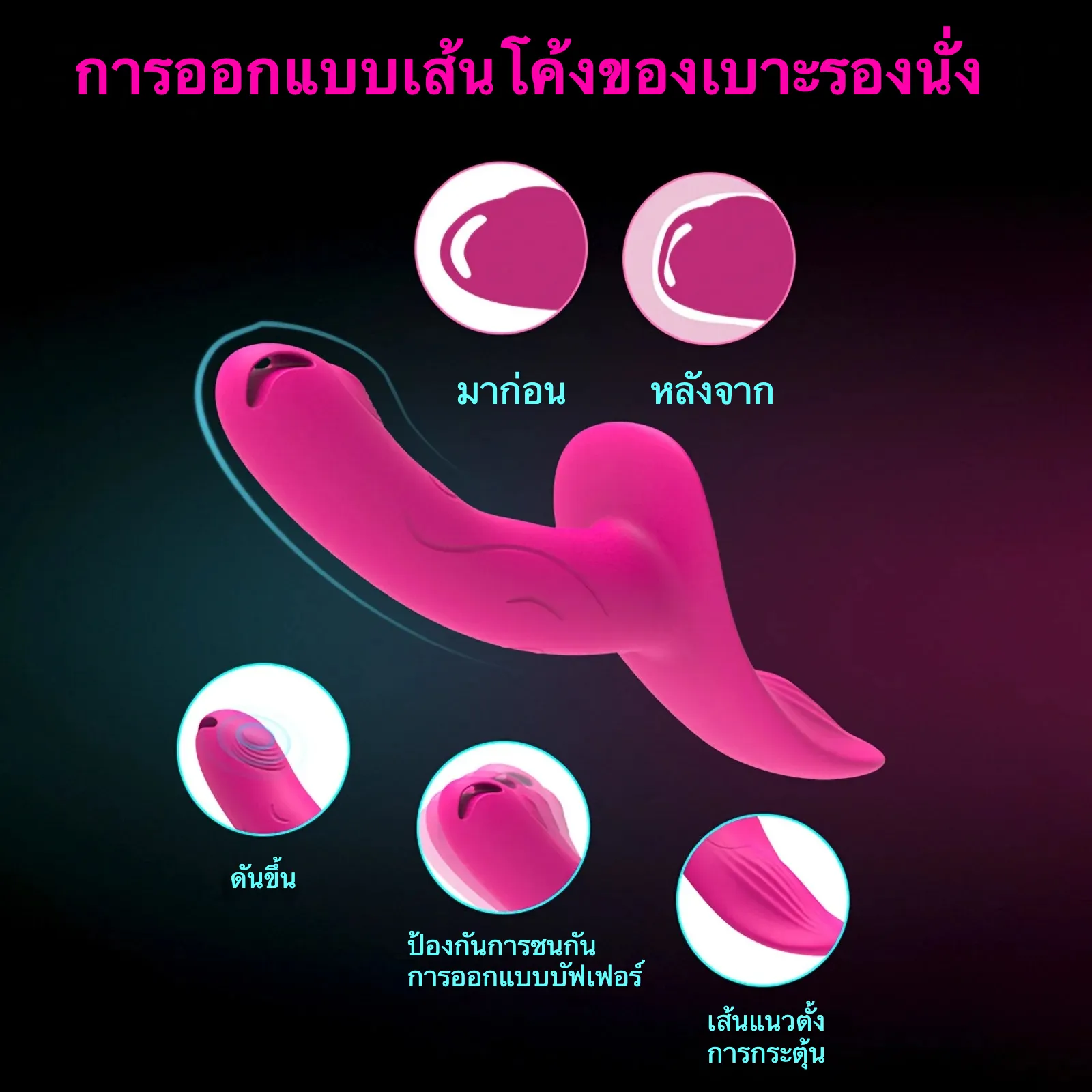 กางเกงควยปลอม ดิลโด้ มอเตอร์คู่ ระบบสั่น 7 ระดับ ฟังก์ชันรีโมท