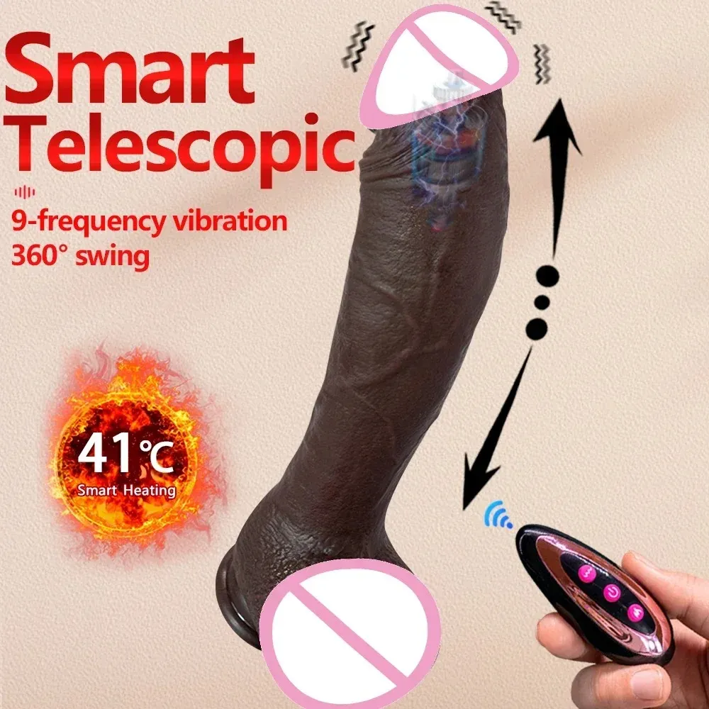 Extra-Long Heated 9 Frequencies Thrusting Realistic Dildo