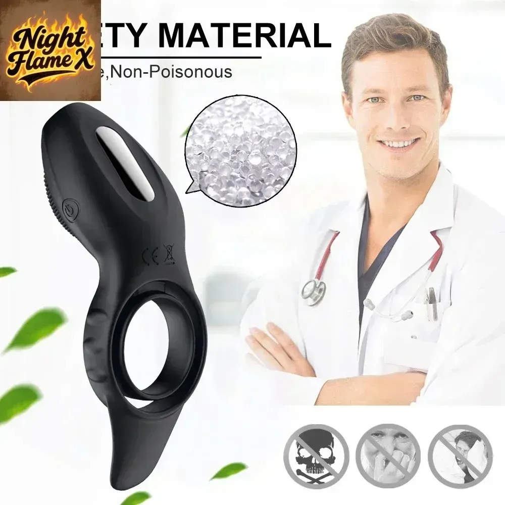Couple 3-In-1 Tongue Remote Control Vibrator With Cock Ring