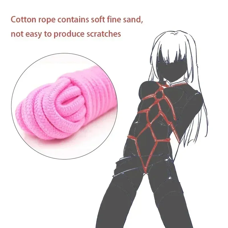 อุปกรณ์พันธนาการ เชือกสำหรับกิจกรรมคู่รัก มีหลายสีให้เลือก BDSM Cotton ความยาว 10 เมตร