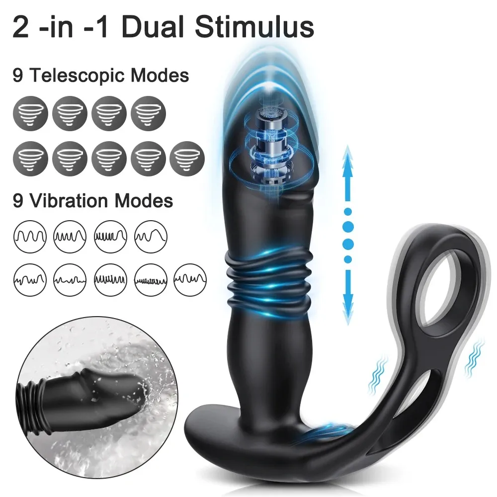 3In1 Vibration+Thrusting Prostate Massager With Cock Ring