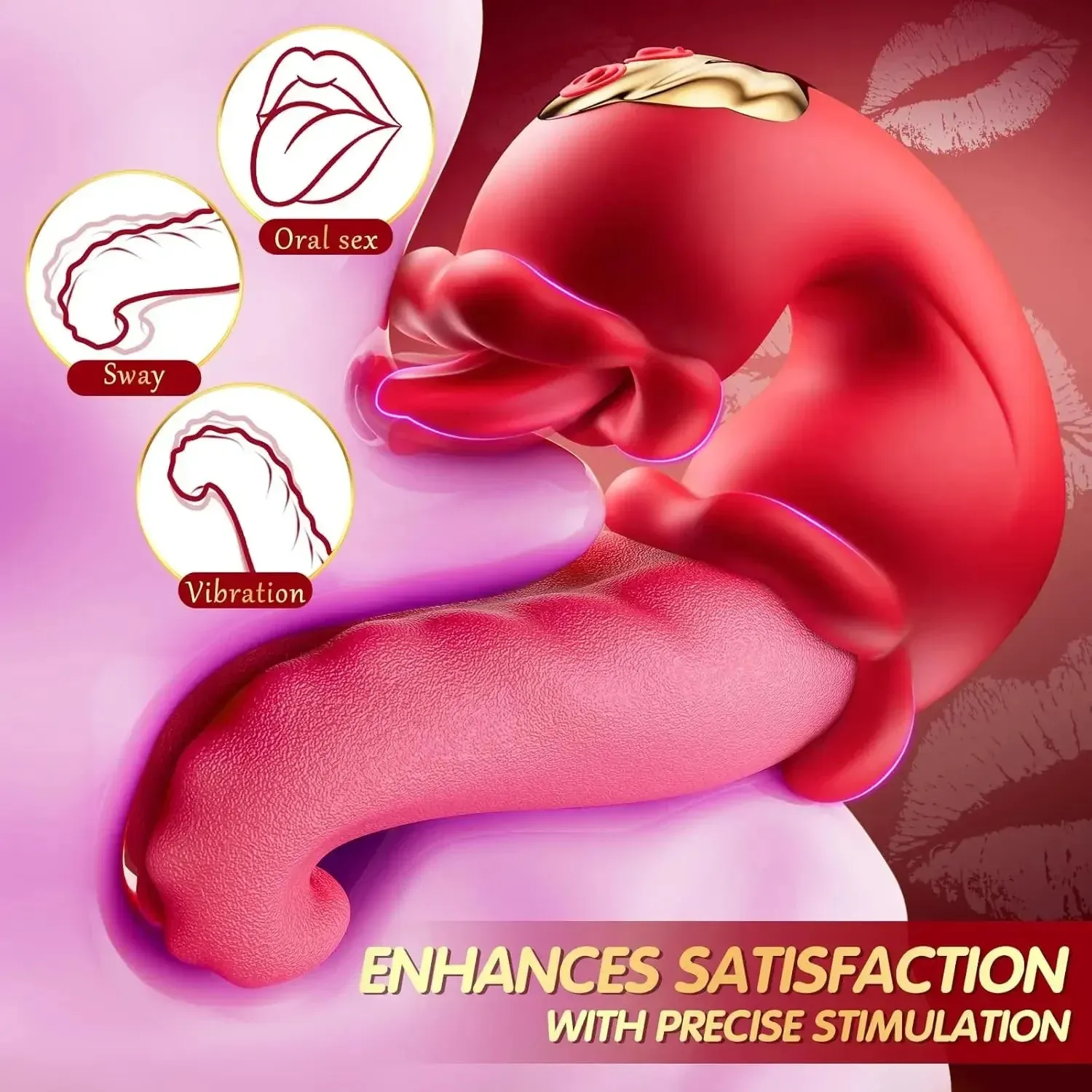 Dual Tongues 3 Speeds + 7 Modes Independent Control Vibrator