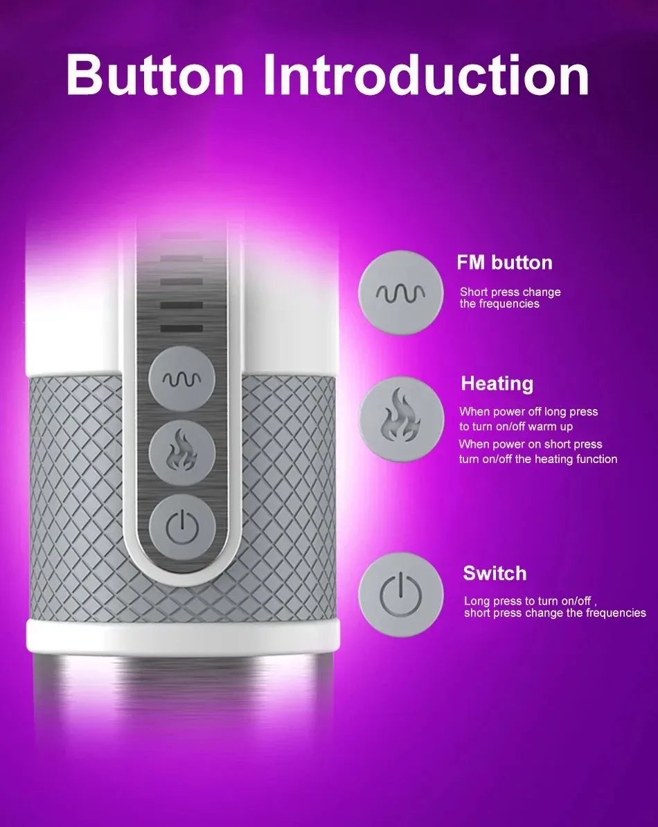 7 Speeds 10 Frequencies LED Display Heating AV Wand Vibrator