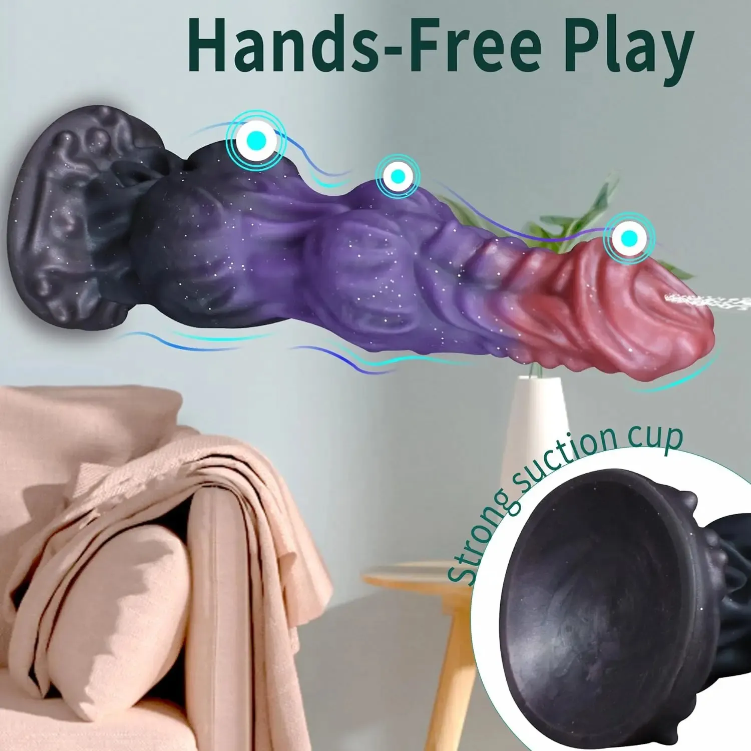 Three-Section Ejaculatable Fantasy Dildo With Suction Cup