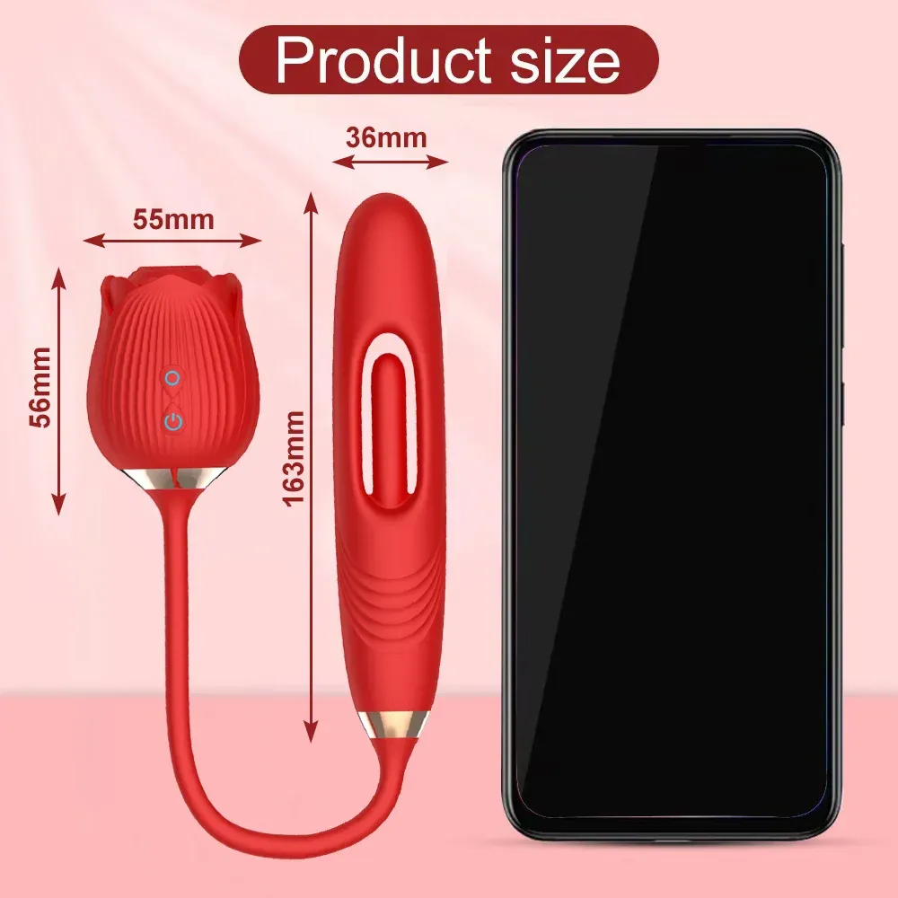 Rose Shaped Heating Suction Dual G-Spot & Clitoral Vibrator