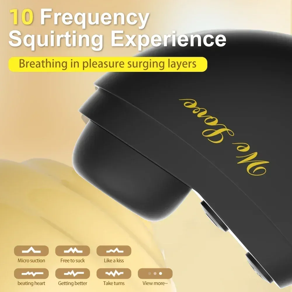 Powder Puff Shaped 10 Frequencies Vacuum Suction Vibrator
