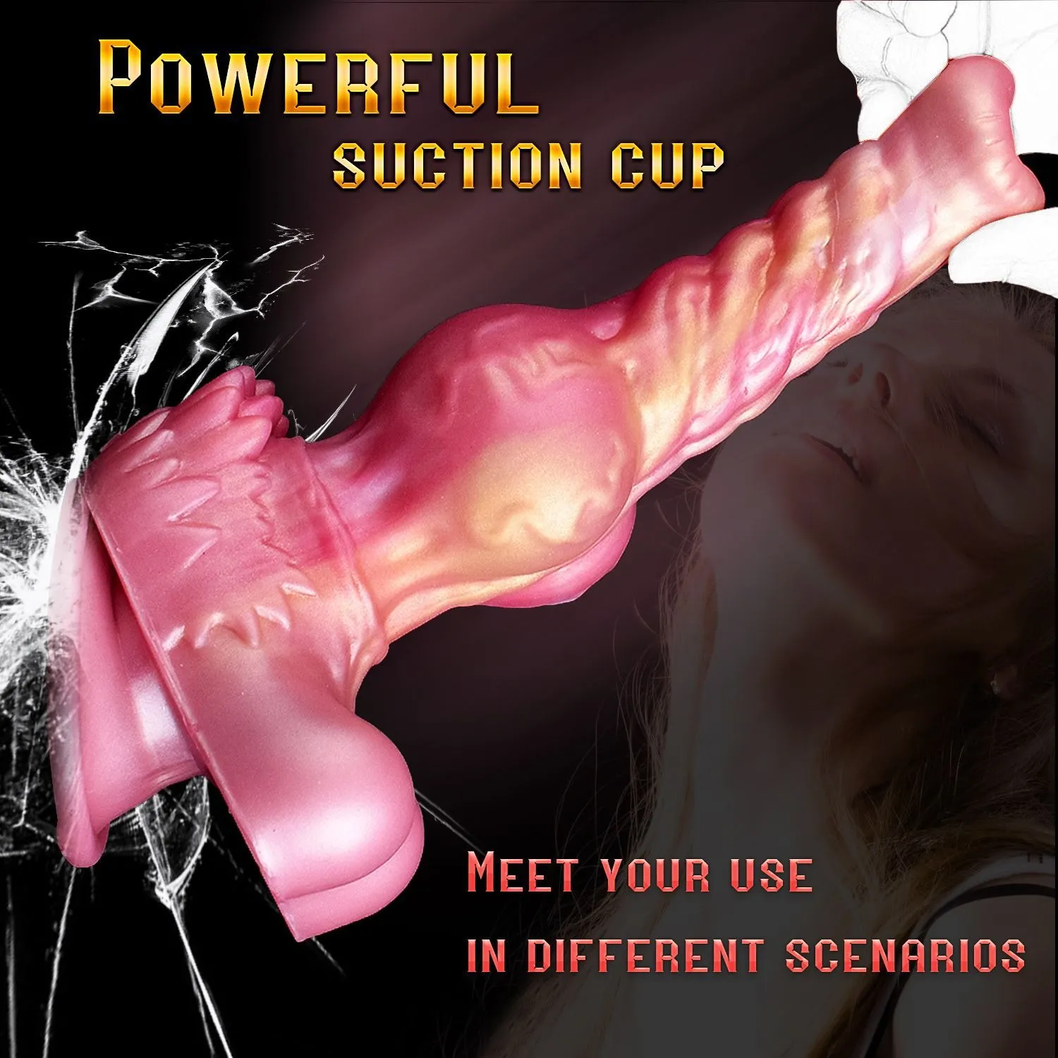 Dual 10 Frequencies Remote Control Strap On Horse Dildo
