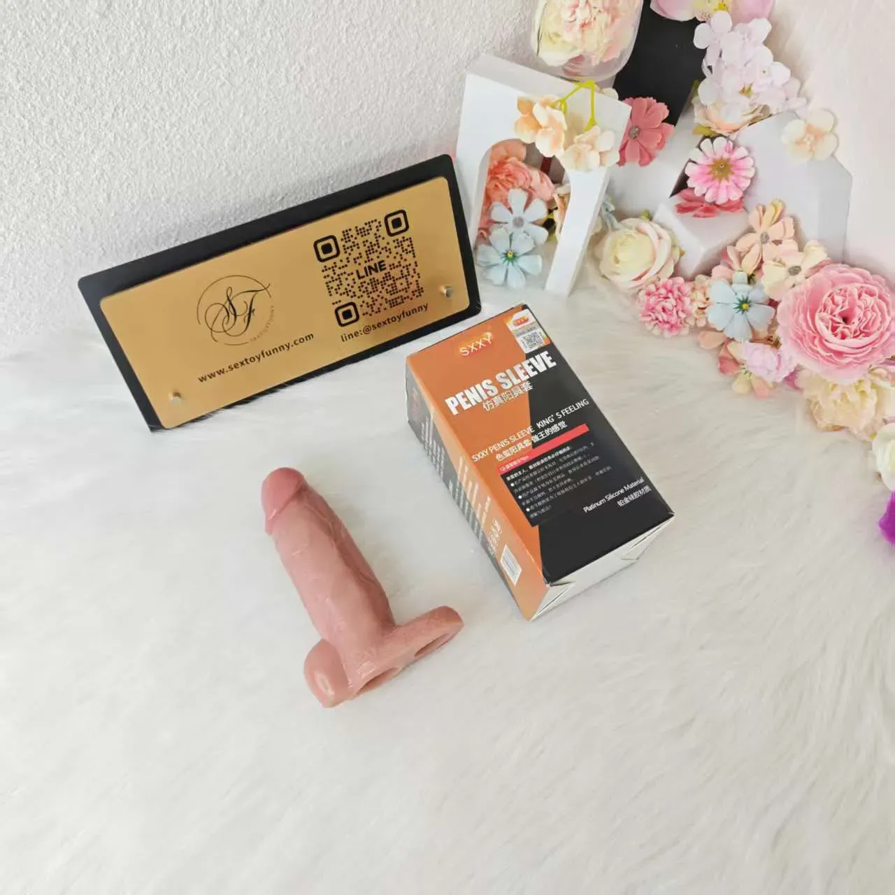 SXXY S8104 Platinum Silicone Simulated Penis Sleeve