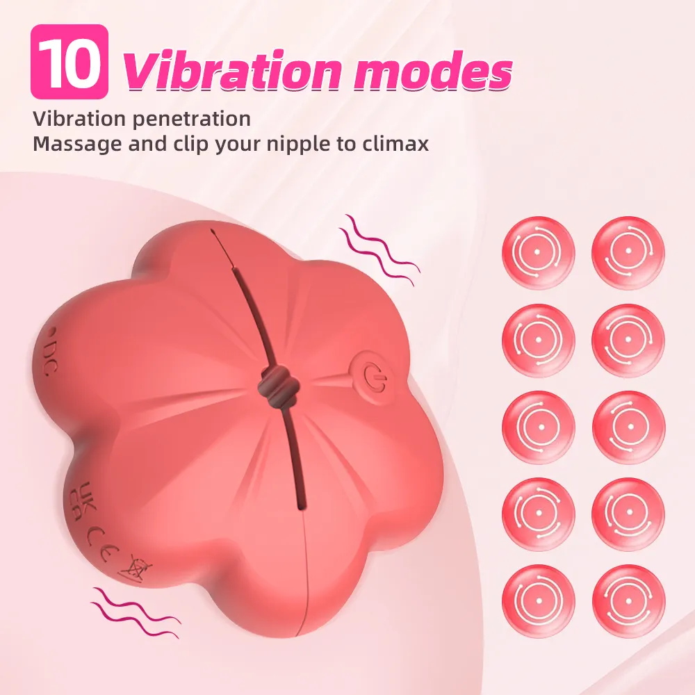 ที่หนีบนมไฟฟ้า 10 ความถี่การสั่น การเชื่อมต่อไร้สาย ควบคุมอินฟราเรด กันน้ำระดับ IPX6