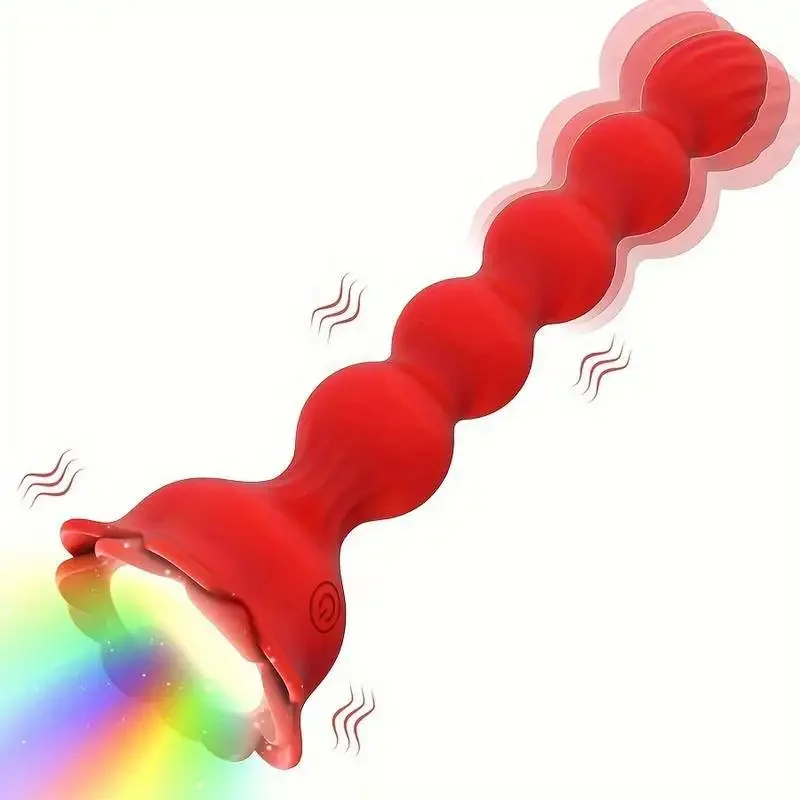 Beaded Design Prostate Massager Base With 7-Color Lighting