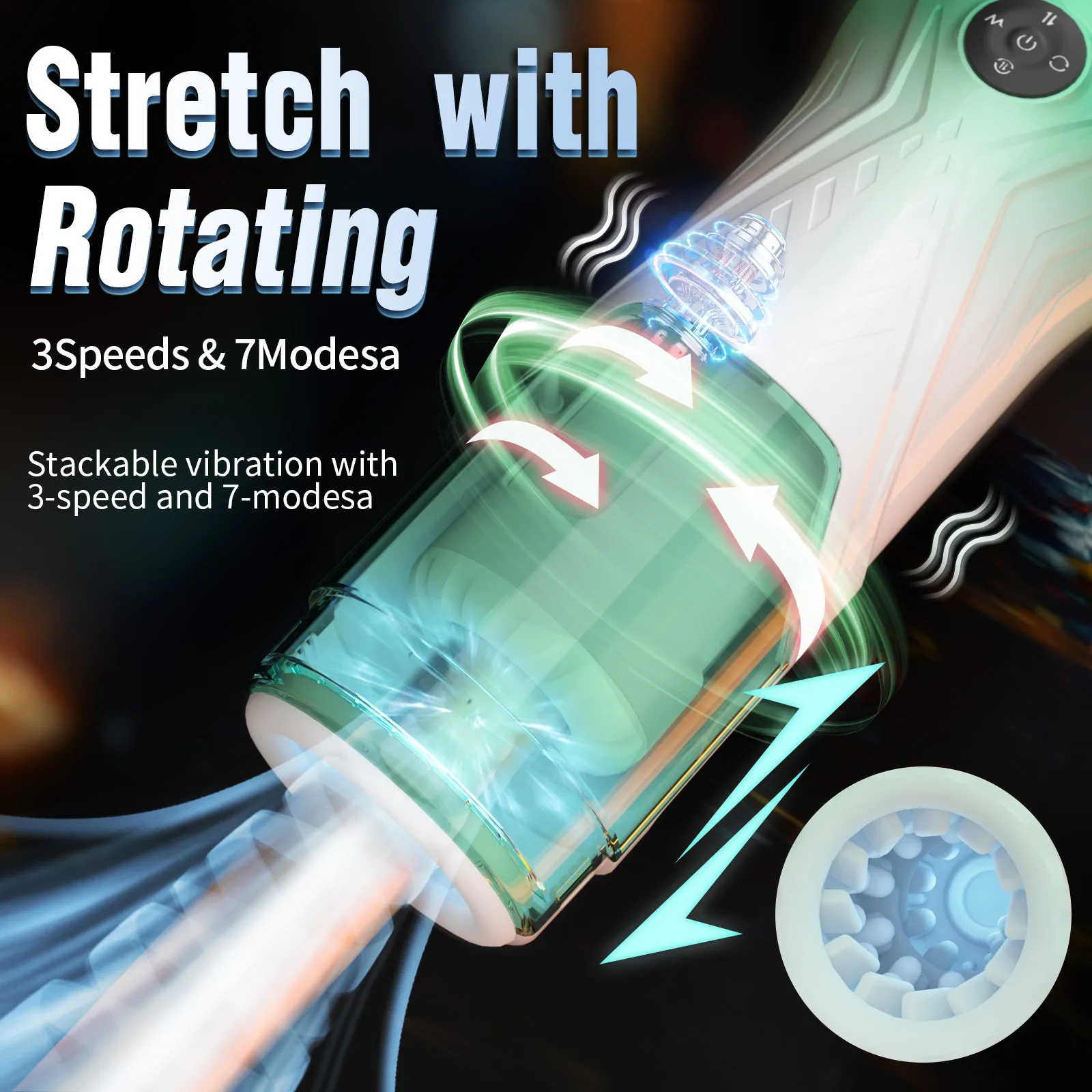 Thrusting Male Masturbator Smart Chip + 3-Engine Drive
