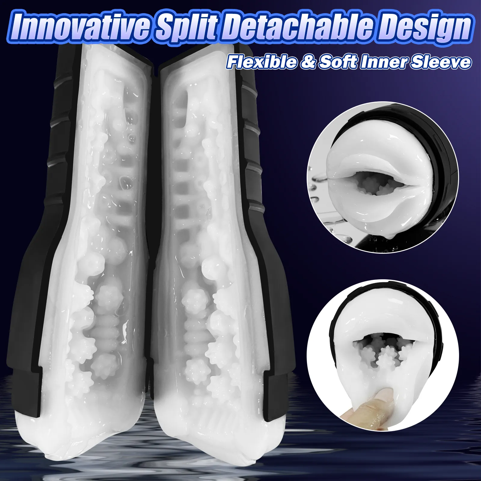 Split-Type Open-Close Vibarting Male Masturbator Dual Engines