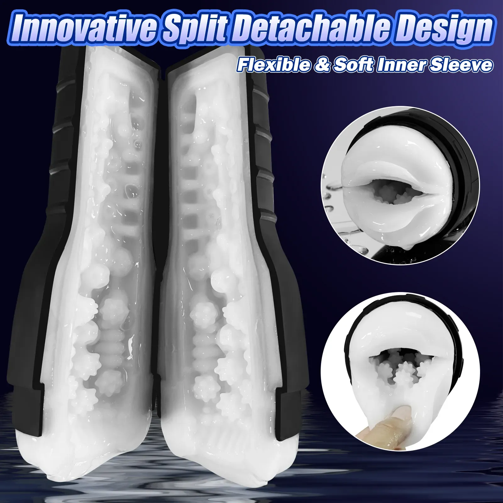 Split-Type Open-Close Vibarting Male Masturbator Dual Engines