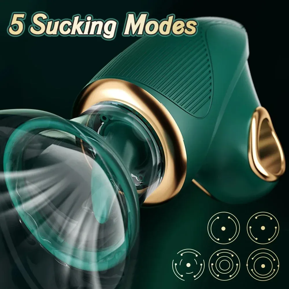 5 Suction 7 Tongue-Licking Metal Finger Ring Vibrator