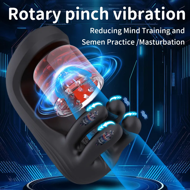 3 Motors Male Masturbator & Glans Trainer Finger Shape