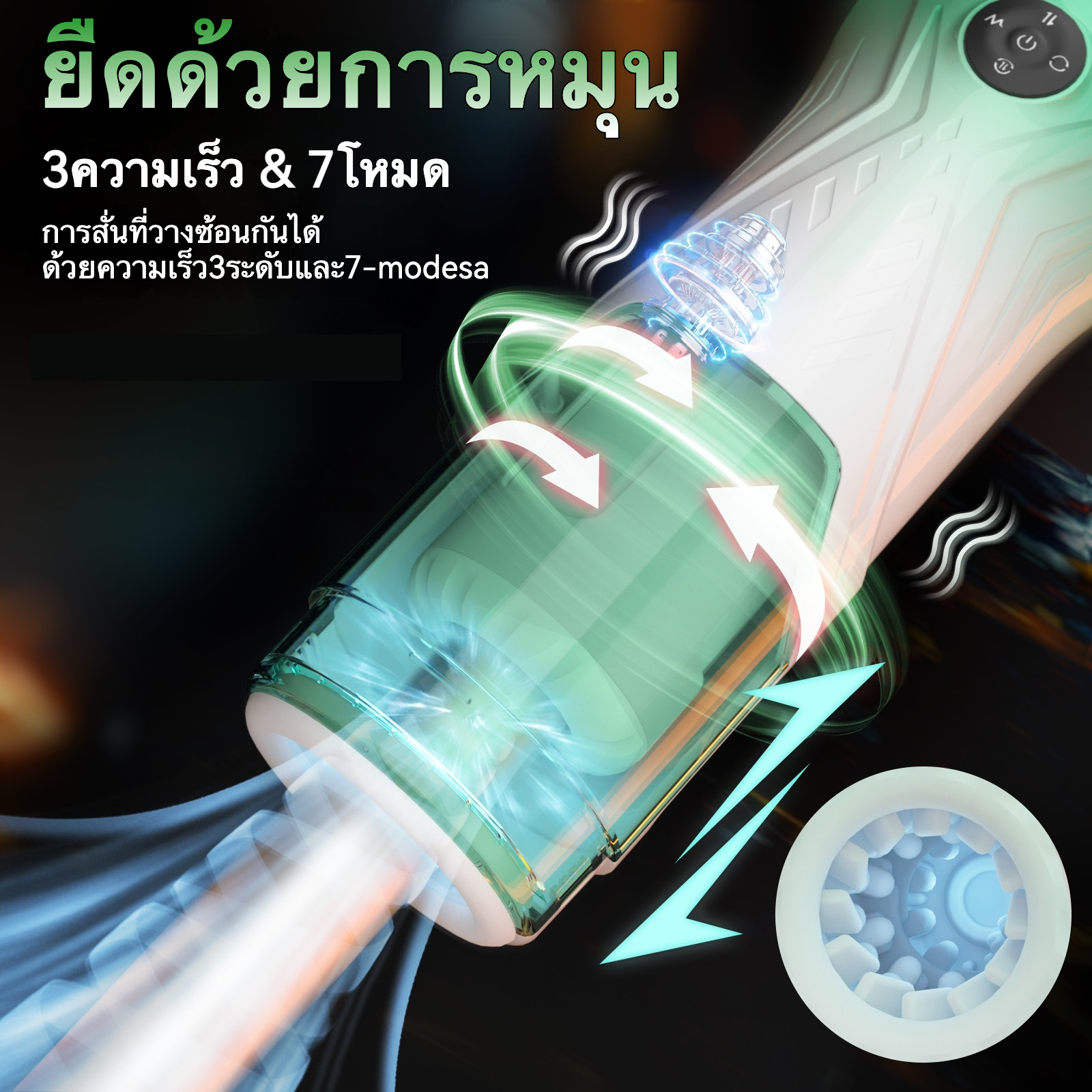 ถ้วยอัตโนมัติ 3 มอเตอร์ ระบบอัจฉริยะ ยืดหด+หมุน+สั่น โหมดระเบิดด้วยปุ่มเดียว จอแสดงผลคริสตัลเหลว-sextoyfunny