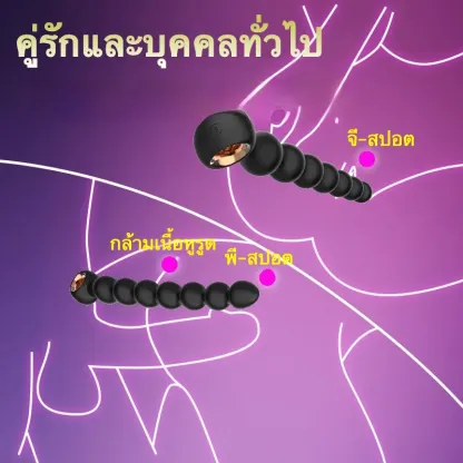 ของเล่นประตูหลัง เครื่องนวดต่อมลูกหมาก ระบบสั่น 10 ระดับ ลูกปัดซิลิโคน