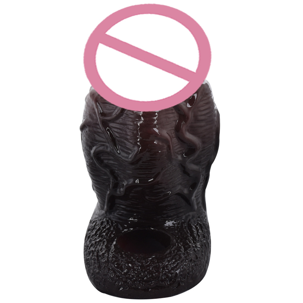 ปลอกเพิ่มขนา ออกแบบสมจริงสูง เส้นเลือดโปน ระบบล็อกน้ำเชื้อ มีให้เลือกสีเนื้อและสีดำ วัสดุซิลิโคนแพลตินัม-sextoyfunny