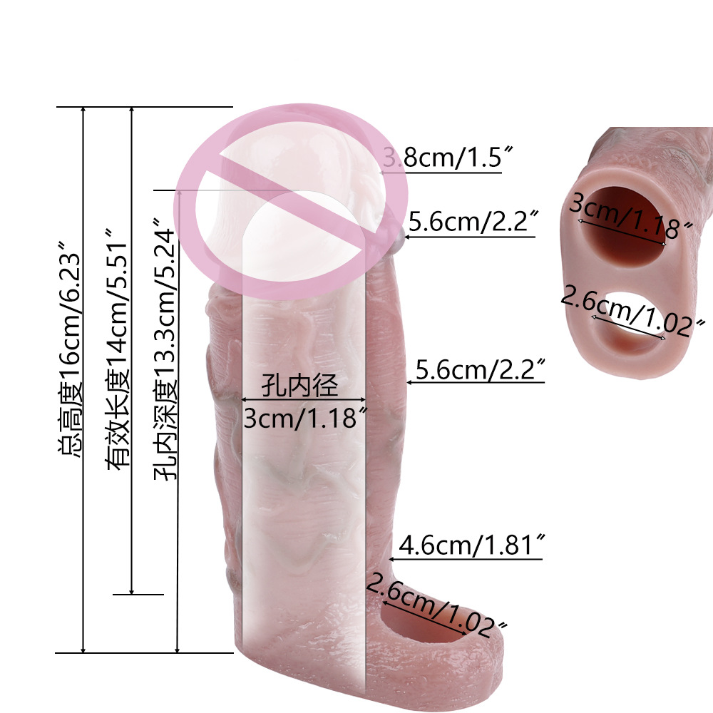 ปลอกเพิ่มขนา ออกแบบสมจริงสูง เส้นเลือดโปน ระบบล็อกน้ำเชื้อ มีให้เลือกสีเนื้อและสีดำ วัสดุซิลิโคนแพลตินัม-sextoyfunny