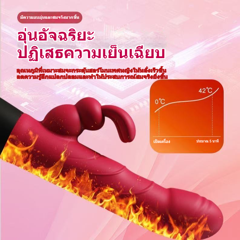 ดิลโด้สั่น ระบบมอเตอร์คู่ 8 ระดับการสั่นและยืดหด กระตุ้นทั้งจุด G และคลิตอริส พร้อมระบบทำความร้อนอัจฉริยะ|LB-sextoyfunny