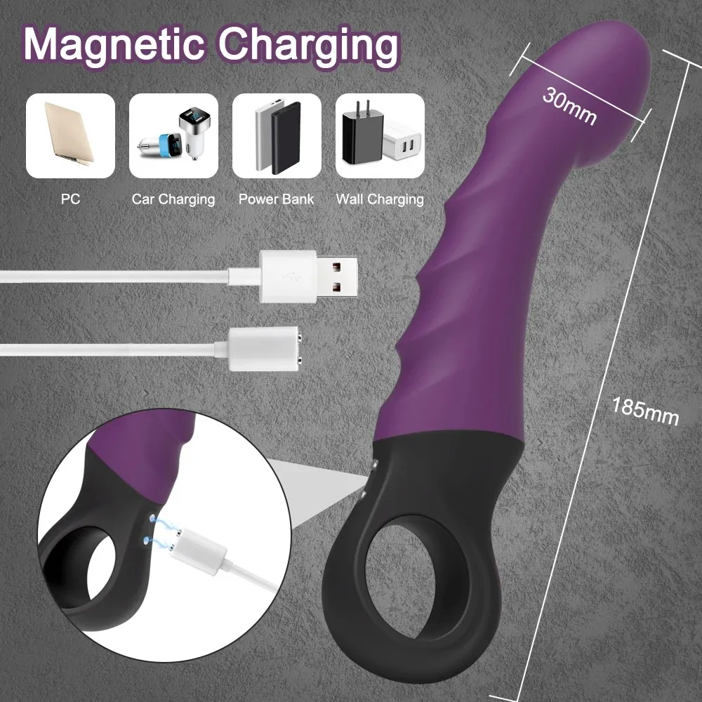10 Vibration Levels Finger Ring Handle Penis Vibrator