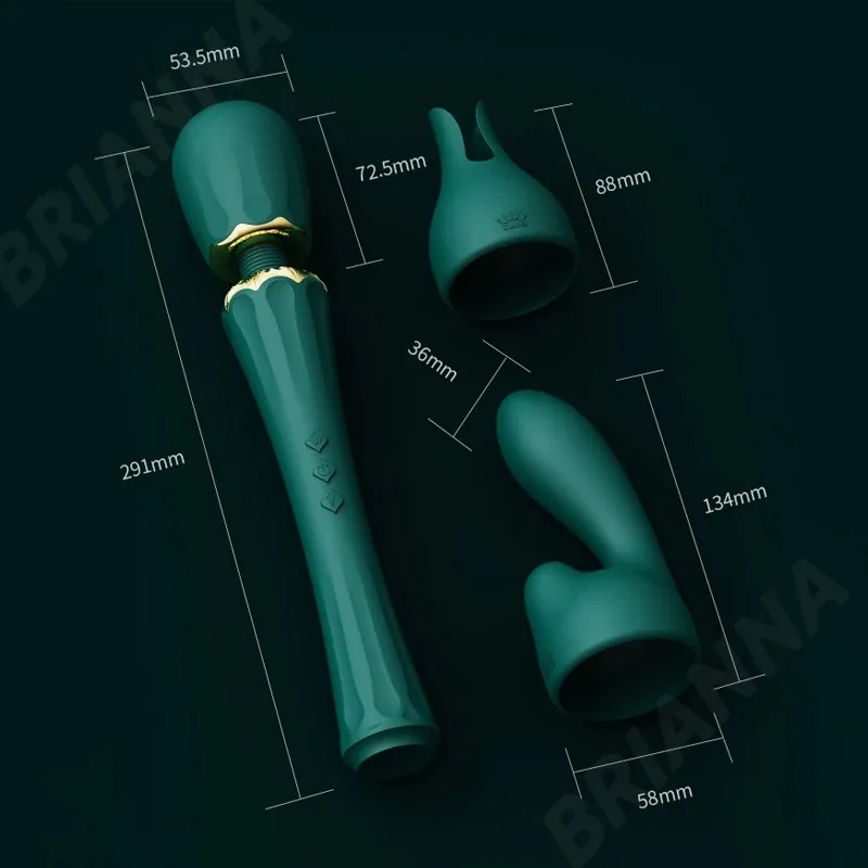 5 Frequencies 2 Attachable Massage Heads AV Wand Vibrator