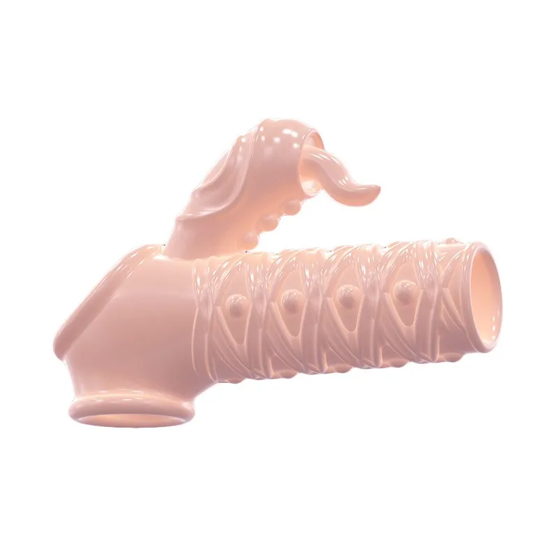 3In1 Tongue Open-Ended Penis Sleeve Integrated Cock Ring