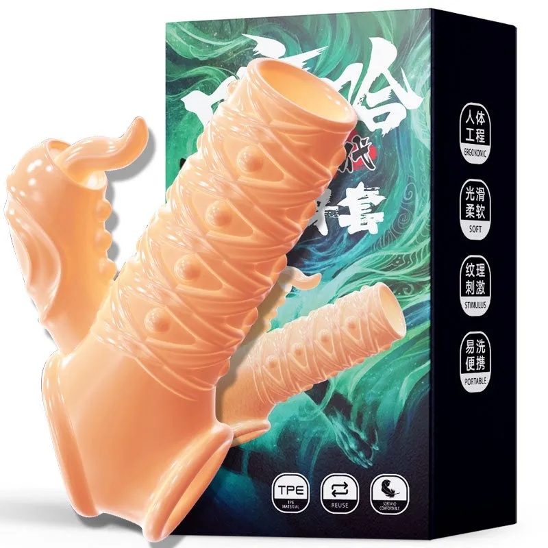 3In1 Tongue Open-Ended Penis Sleeve Integrated Cock Ring