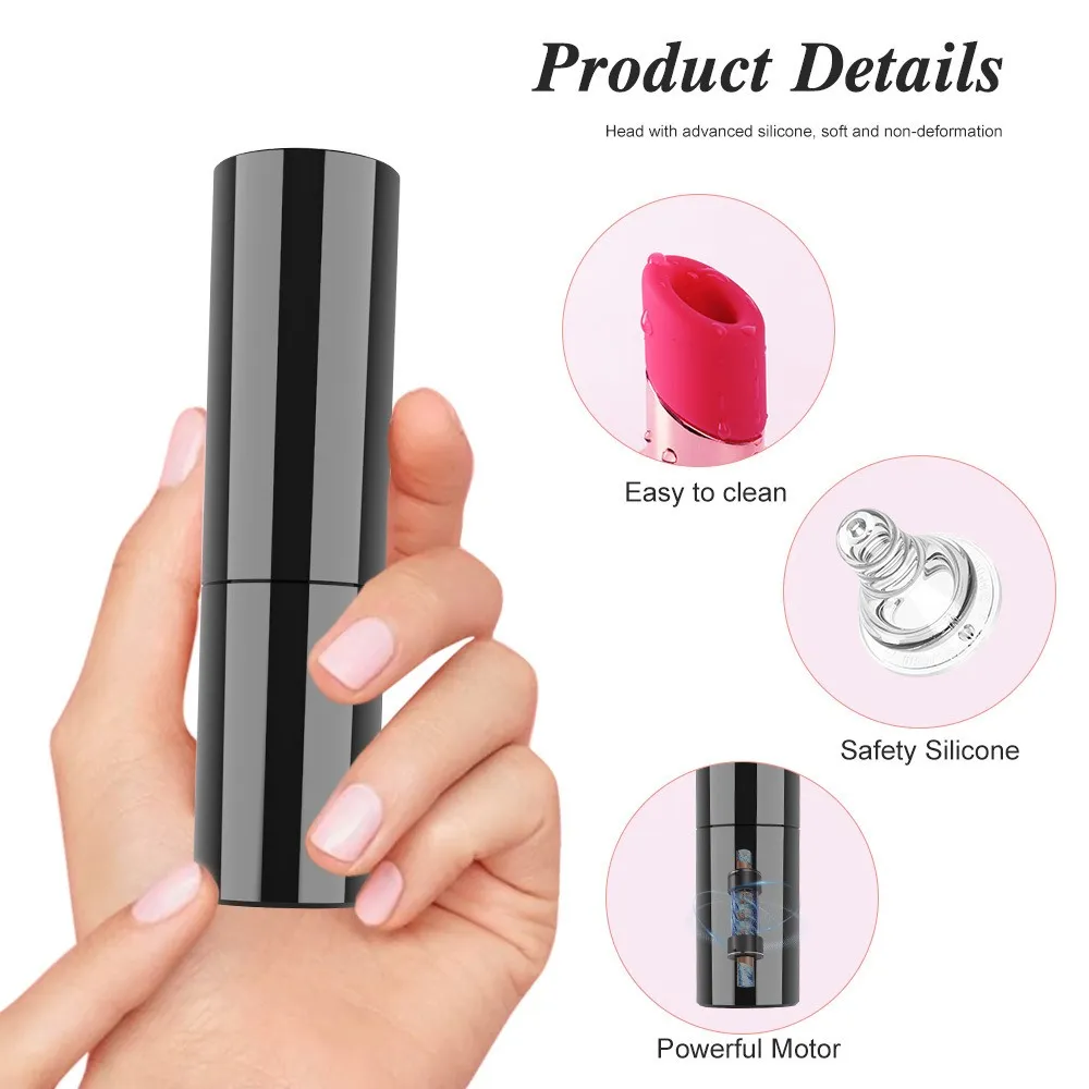6 Modes Lipstick Shaped Clitoral Vibrator & Breast Toy
