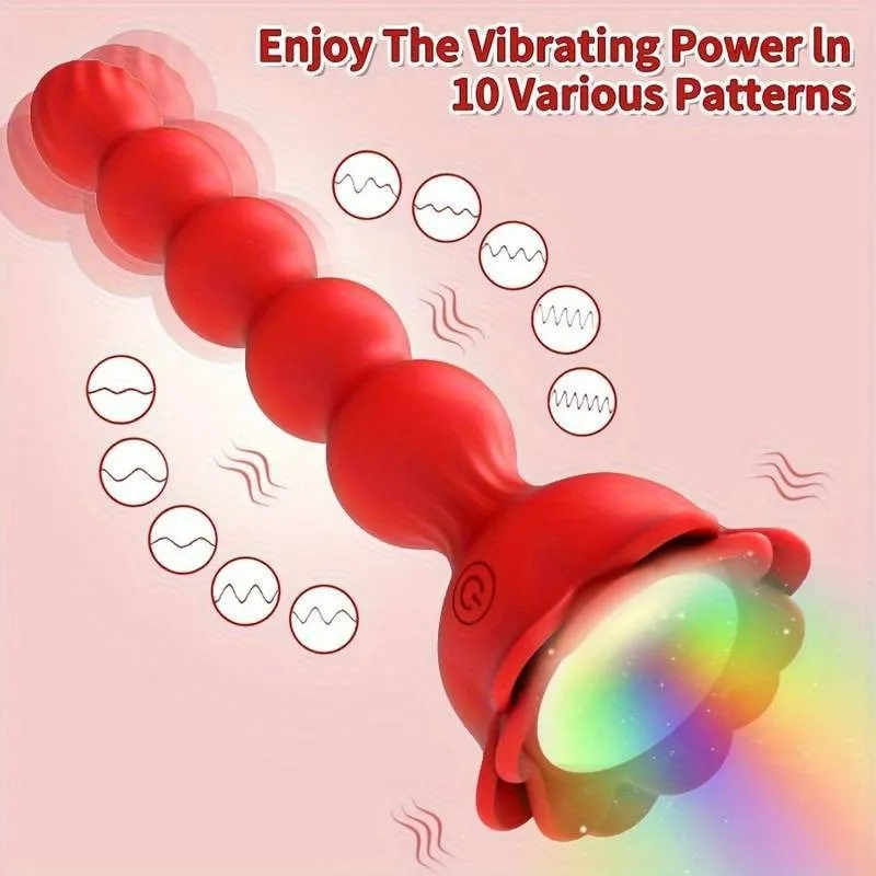 Beaded Design Prostate Massager Base With 7-Color Lighting