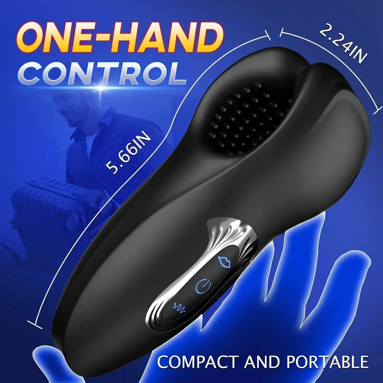 Open-Ended 3 In 1 Male Masturbator 10 Bites + 10 Vibrations